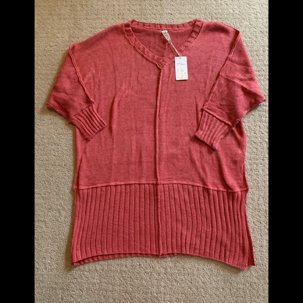 NWT wms s/m  L Love lightweight dolman sweater